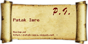 Patak Imre névjegykártya